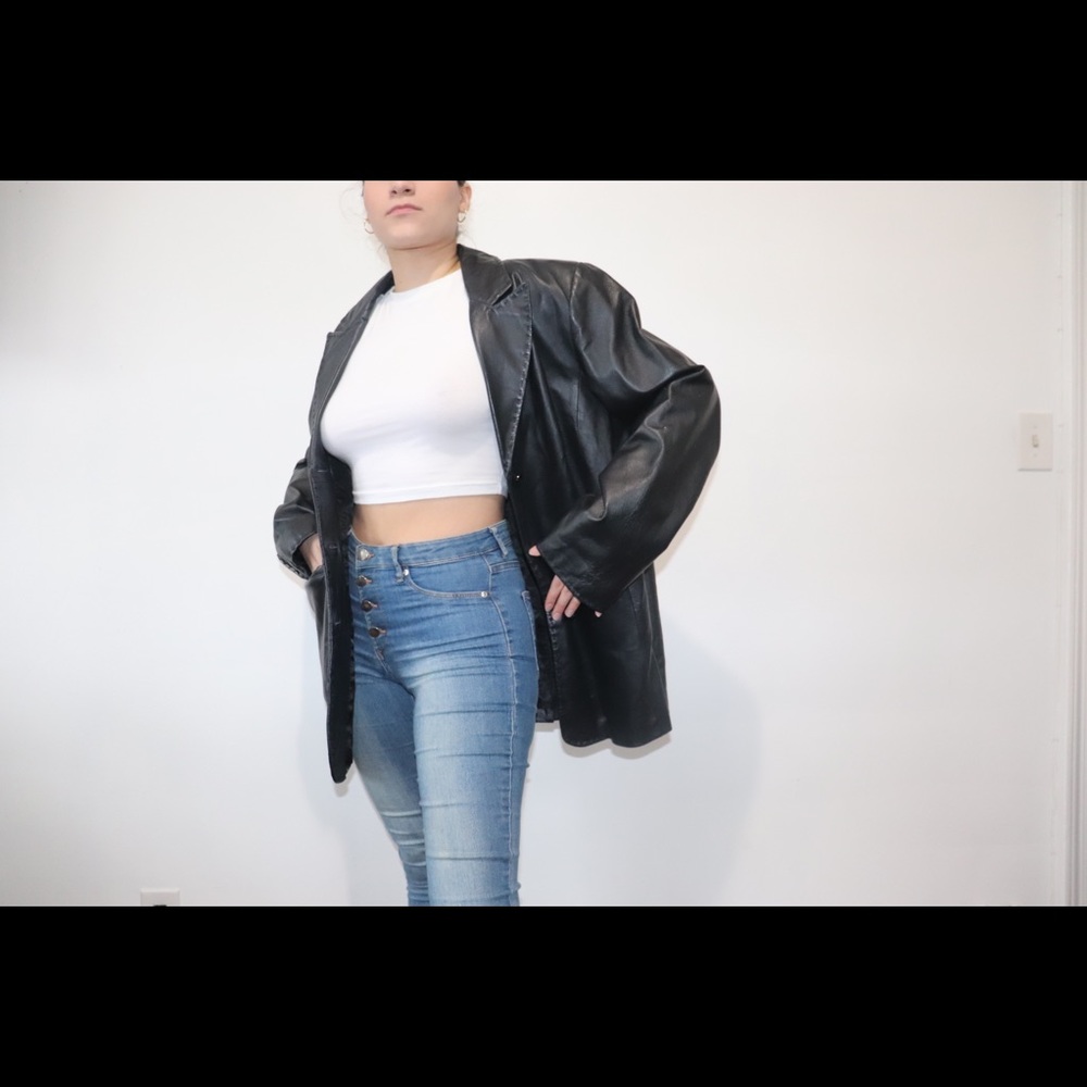 Leather Jacket Midi Rice Length - Picture 6 of 6
